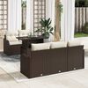 vidaXL Ensemble de canap&eacute; de jardin 6 pcs Marron Poly Rattan