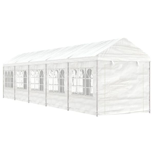 vidaXL Belv&eacute;d&egrave;re avec toit blanc 11,15x2,28x2,69 m poly&eacute;thyl&egrave;ne