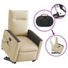 vidaXL Fauteuil inclinable de massage Cr&egrave;me Tissu