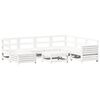 vidaXL Salon de jardin 8 pcs blanc bois de pin massif
