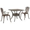 vidaXL Ensemble de tables de jardin 3 pcs Bronze Aluminium coul&eacute;