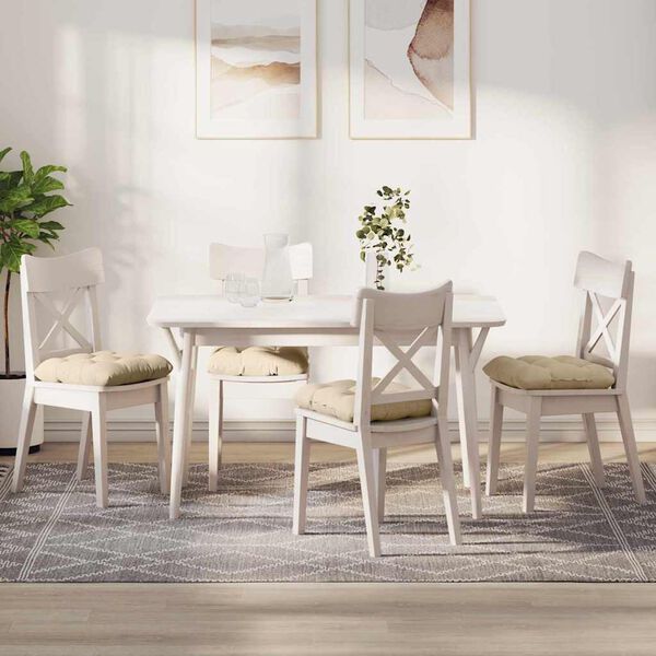 vidaXL Coussins de si&egrave;ge 4 pcs Cr&egrave;me 40 x 40 cm Tissu en microfibre