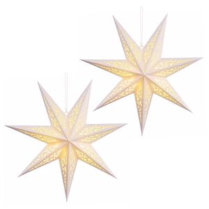 vidaXL &Eacute;clairage de No&euml;l RAAHE 2 pc 10 LED Blanc chaud 45 x 6 x 45 cm