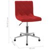 vidaXL Chaise pivotante de bureau Rouge bordeaux Velours