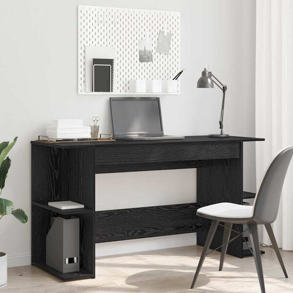 vidaXL Bureau Autre Ch&ecirc;ne noir 140 x 50 x 75 cm Bois d'ing&eacute;nierie