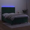 vidaXL Sommier &agrave; lattes de lit matelas et LED Vert fonc&eacute; 140x200 cm