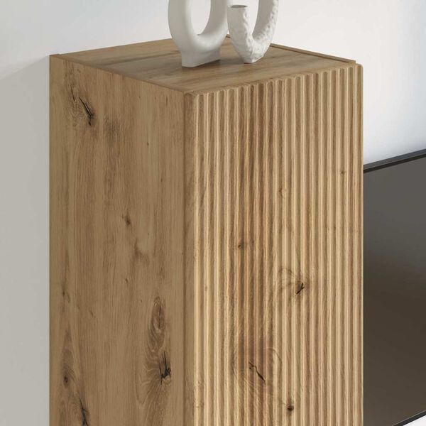 vidaXL Meuble TV mural Montage mural Ch&ecirc;ne artisan 30 x 31 x 100 cm