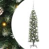 vidaXL Arbre de No&euml;l artificiel slim avec 150 LED Vert et blanc 120 cm