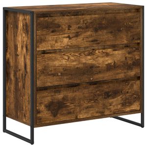 vidaXL Buffet Ch&ecirc;ne Fum&eacute; 79 x 36 x 75.5 cm Bois d'ing&eacute;nierie