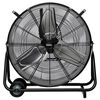 Perel Ventilateur de plancher tambour M&eacute;tal 60 cm 330 W Noir