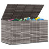vidaXL Bo&icirc;te &agrave; coussins de jardin R&eacute;sine tress&eacute;e 194x100x103 cm Gris