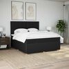 vidaXL Sommier &agrave; lattes de lit avec matelas Noir 180x200 cm Tissu