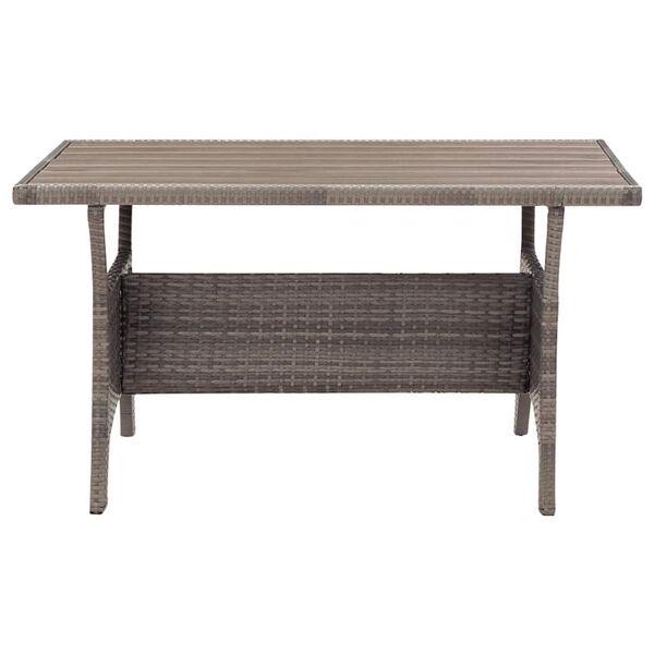 vidaXL Table de jardin Gris 120x70x66 cm R&eacute;sine tress&eacute;e