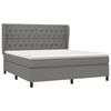 vidaXL Sommier &agrave; lattes de lit avec matelas Gris fonc&eacute; 160x200cm Tissu