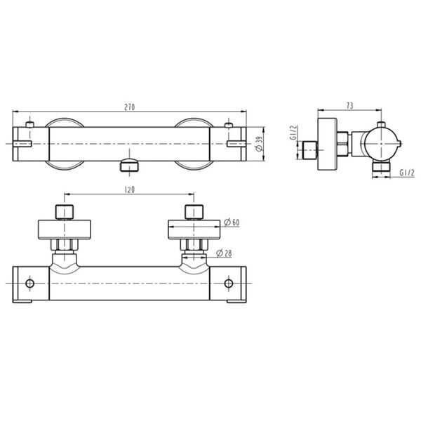 SCH&Uuml;TTE Mitigeur de douche thermostatique LONDON noir