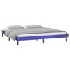 vidaXL Cadre de lit &agrave; LED sans matelas gris 120x190 cm bois massif