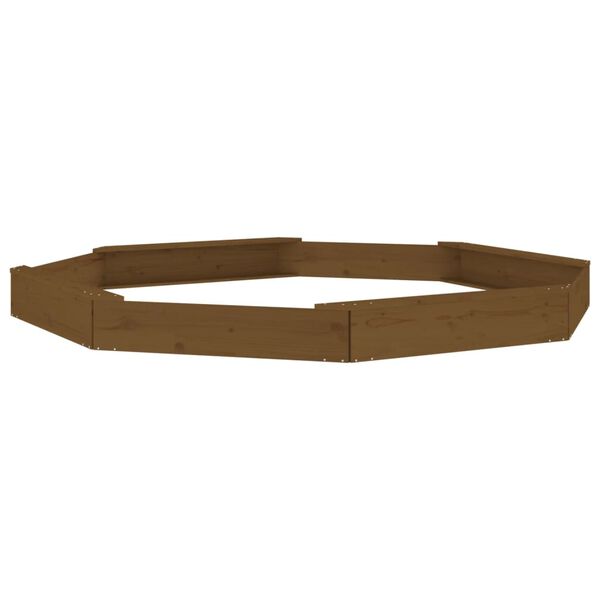 vidaXL Bac &agrave; sable avec si&egrave;ges marron miel octogone bois de pin massif