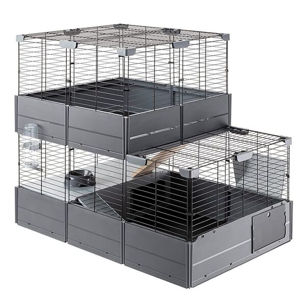 Ferplast Cage &agrave; lapins Multipla Double 107,5x72x96,5 cm Noir