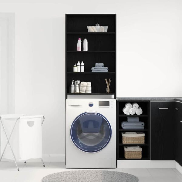 vidaXL Cabinet pour lave-linge Ch&ecirc;ne noir 64 x 24 x 190 cm