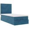 vidaXL Cadre de lit ottoman avec matelas bleu fonc&eacute; 100x200 cm velours