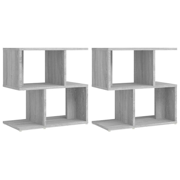 vidaXL Table de chevet 2pcs Sonoma gris 50x30x51,5cm Bois d'ing&eacute;nierie