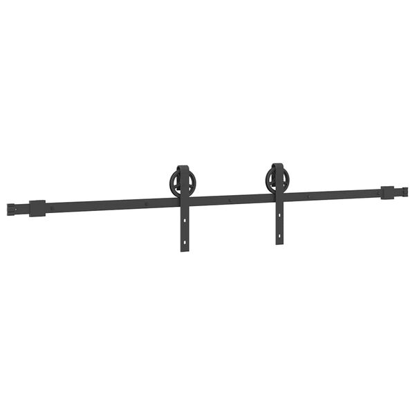 vidaXL Kit de quincaillerie de porte coulissante 200 cm Acier Noir