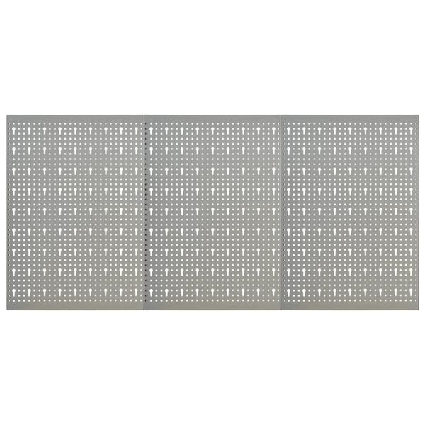 vidaXL Panneaux &agrave; chevilles muraux 3 pcs 40x58 cm Acier