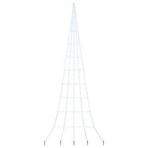 vidaXL Arbre de Noël LED avec piquets au sol Blanc froid 500 cm Métal
