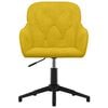 vidaXL Chaise pivotante de bureau Jaune Velours