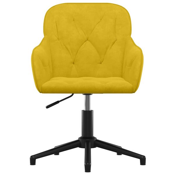 vidaXL Chaise pivotante de bureau Jaune Velours