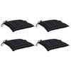vidaXL Coussins de chaise lot de 4 carreaux noir 50x50x7 cm