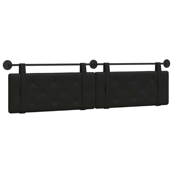 vidaXL T&ecirc;te de lit suspendue Noir 210 x 55 x 5 cm Simili cuir