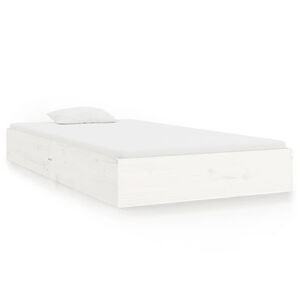 vidaXL Cadre de lit sans matelas blanc bois massif 100x200 cm