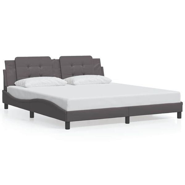 vidaXL Cadre de lit sans matelas Zadar gris 180x200 cm similicuir