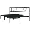 vidaXL Cadre de lit m&eacute;tal sans matelas avec t&ecirc;te de lit noir 120x190cm