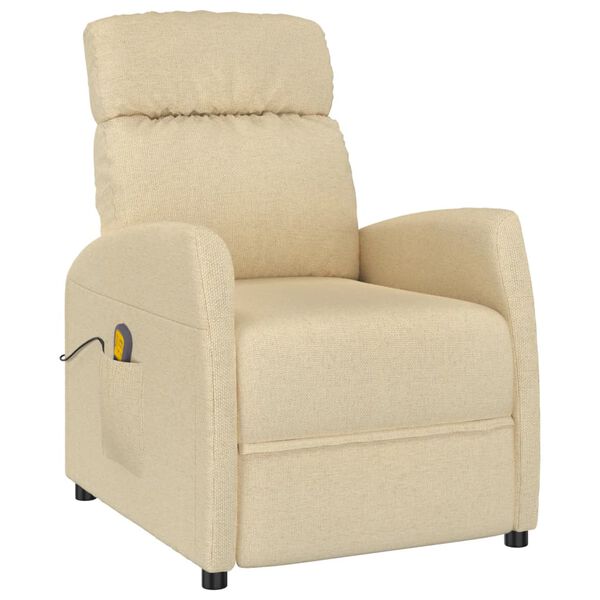 vidaXL Fauteuil de massage Crème Tissu