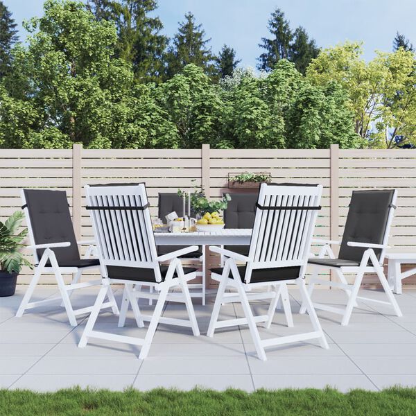 vidaXL Coussins de chaise à dossier haut lot de 6 anthracite mélangé