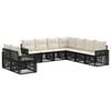 vidaXL Ensemble de canap&eacute; de jardin 9 pcs Noir et blanc cr&egrave;me
