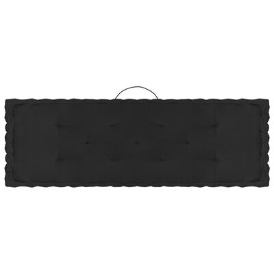 vidaXL Coussins de plancher de palette 6 pcs Noir Coton