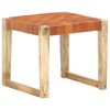 vidaXL Tabouret Marron clair Cuir v&eacute;ritable et bois de manguier massif