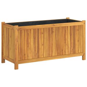 vidaXL Jardini&egrave;re avec doublure 99,5x38x50 cm bois massif d'acacia