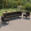 vidaXL Salon de jardin 6 pcs avec coussins r&eacute;sine tress&eacute;e noir