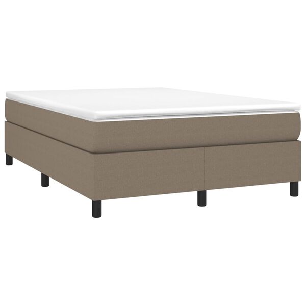 vidaXL Sommier &agrave; lattes de lit avec matelas Taupe 140x190 cm Tissu