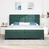 vidaXL Lit &agrave; ressorts avec matelas Vert fonc&eacute; 200 x 200 cm Polyester