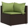 vidaXL Salon de jardin 3 pcs avec coussins marron résine tressée
