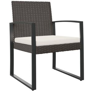 vidaXL Chaises &agrave; manger de jardin lot de 2 marron rotin PP