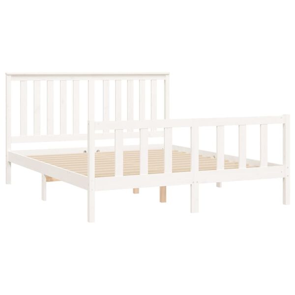 vidaXL Cadre de lit sans matelas blanc 160x200 cm bois de pin massif