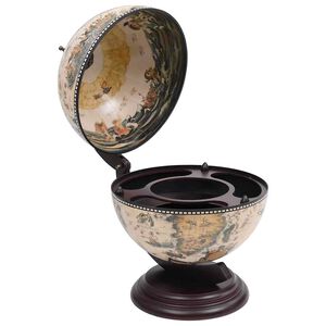 vidaXL Support de vin globe de dessus de table Bois d'eucalyptus Blanc