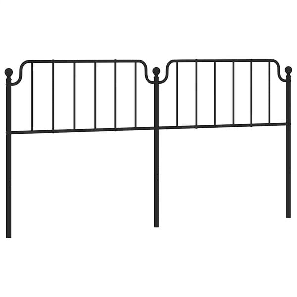 vidaXL T&ecirc;te de lit de remplacement m&eacute;tal noir 193 cm