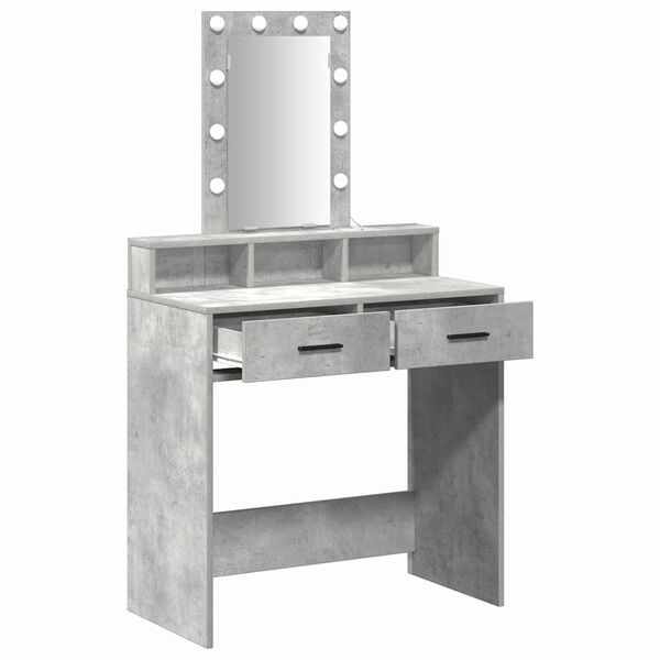vidaXL Table de Toilette Gris 79 x 41 x 140 cm Bois d'ing&eacute;nierie
